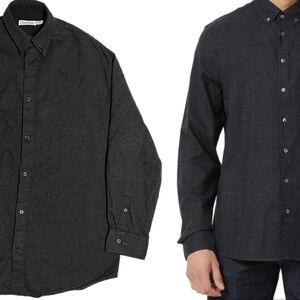 NWOT Calvin Klein | Dark Heather Grey Cotton Slim Fit Shirt